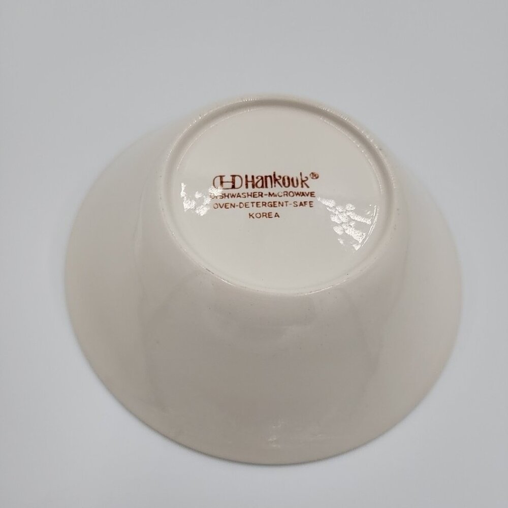 Vintage Hankook Cereal Soup Bowl Korea Ceramic Pink Floral - Picture 4 of 4